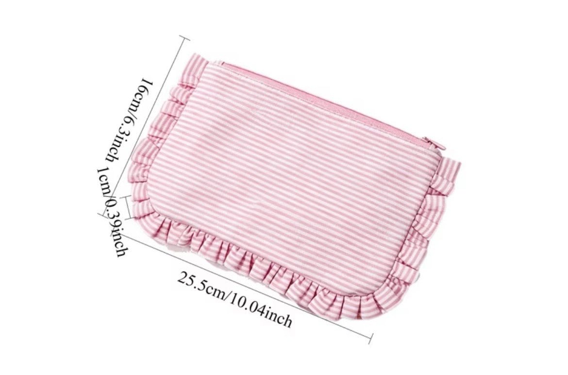 Embroidered Ruffle Pouch - Ready Set Travel