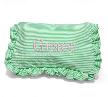 Embroidered Ruffle Pouch - Ready Set Travel