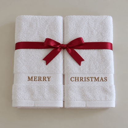 Personalised Christmas Hand Towels - Ready Set Travel