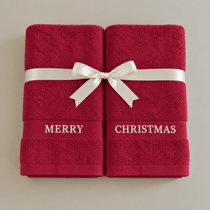 Personalised Christmas Hand Towels - Ready Set Travel
