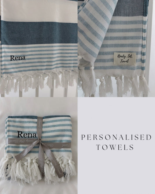 Personalised Towels - Ready Set Travel