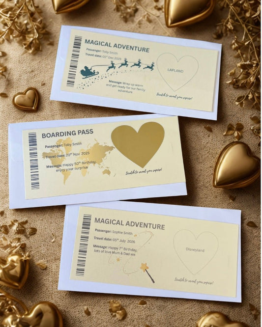 Surprise scratch off Boarding Pass Gift - Ready Set Travel