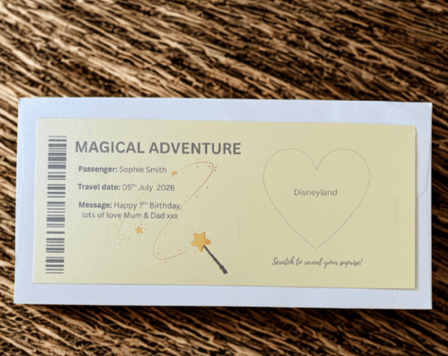 Surprise scratch off Boarding Pass Gift - Ready Set Travel