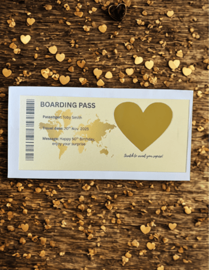 Surprise scratch off Boarding Pass Gift - Ready Set Travel